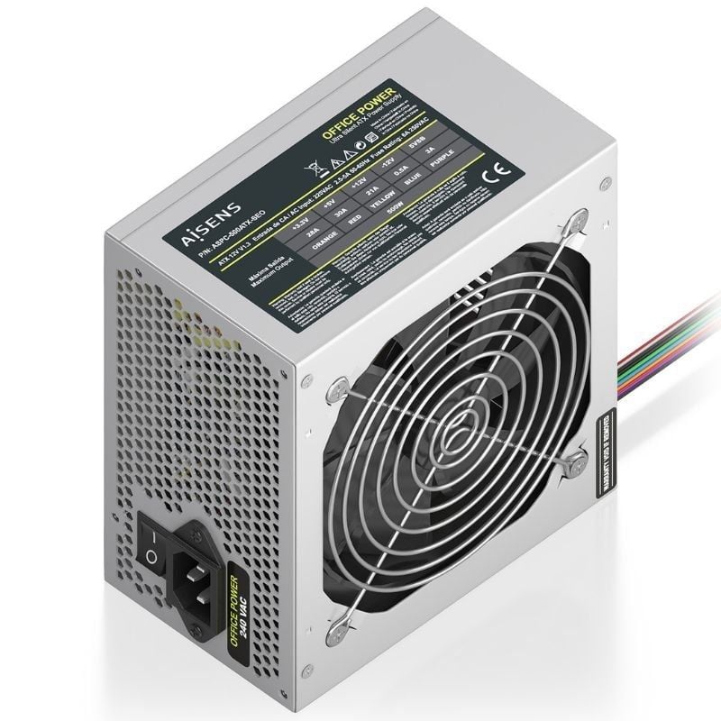 Fuente de Alimentación Aisens ASPC-500ATX-SEO/ 500W/ Ventilador 12cm