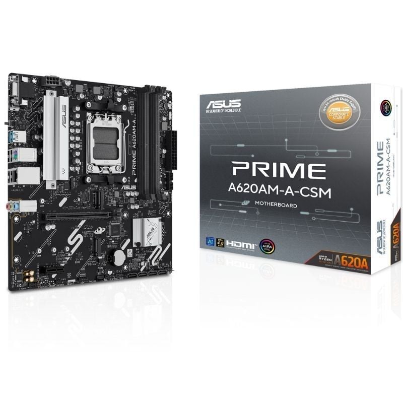 Placa Base Asus A620AM-A-CSM Socket AM5/ DDR5/ PCIe 4.0/ Micro ATX