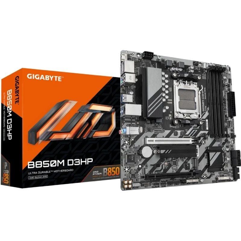 Placa Base Gigabyte B850M D3HP/ Socket AM5/ DDR5/ PCIe 5.0/ Micro ATX