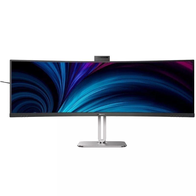Monitor Profesional Ultraparonámico Curvo Philips 49B2U5900CH 48.8'/ Dual QHD/ Webcam/ Multimedia/ Regulable en altura/ Plata y Negro