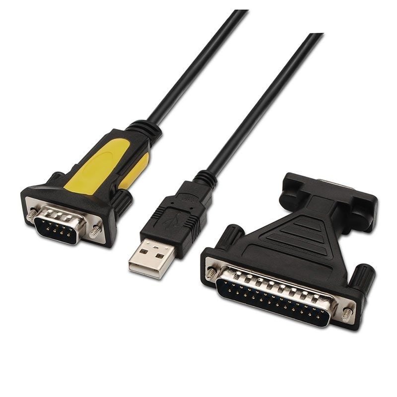 Cable Conversor impresora Aisens A104-0039/ USB Macho - DB9 Macho/ 1.8m/ Negro