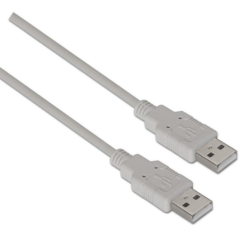 Cable USB 2.0  Aisens A101-0021/ USB Macho - USB Macho/ Hasta 2.5W/ 60Mbps/ 1m/ Beige