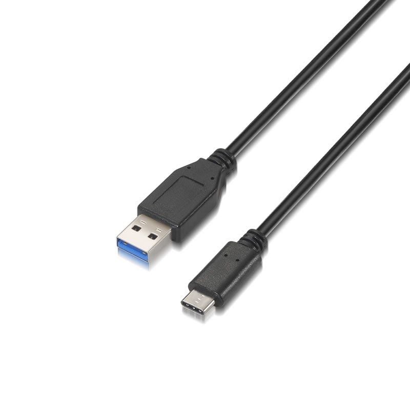 Cable USB 3.1 Aisens A107-0060/ USB Tipo-C Macho - USB Macho/ Hasta 27W/ 625Mbps/ 1m/ Negro