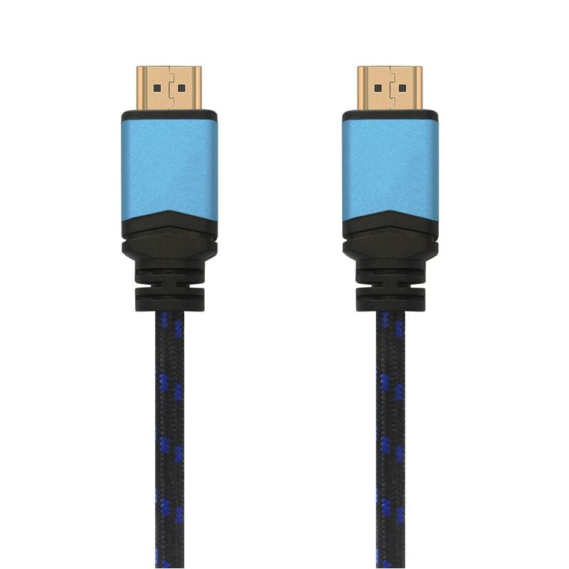 Cable HDMI 2.0 4K Aisens A120-0356 V2/ HDMI Macho - HDMI Macho/ Hasta 10W/ 2250Mbps/ 1m/ Negro/ Azul