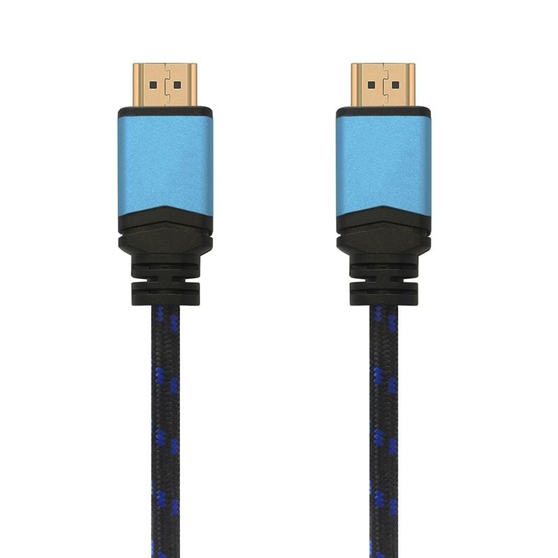 Cable HDMI 2.0 4K Aisens A120-0357/ HDMI Macho - HDMI Macho/ Hasta 10W/ 2250Mbps/ 2m/ Negro/ Azul