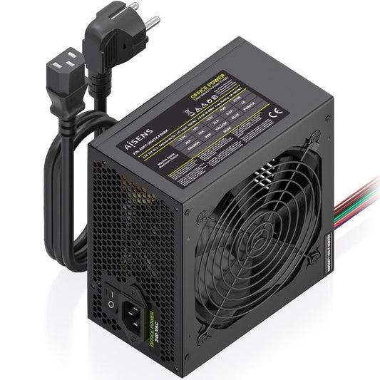 Fuente de Alimentación Aisens ASPC-500ATX-PSEBK/ 500W/ Ventilador 12cm