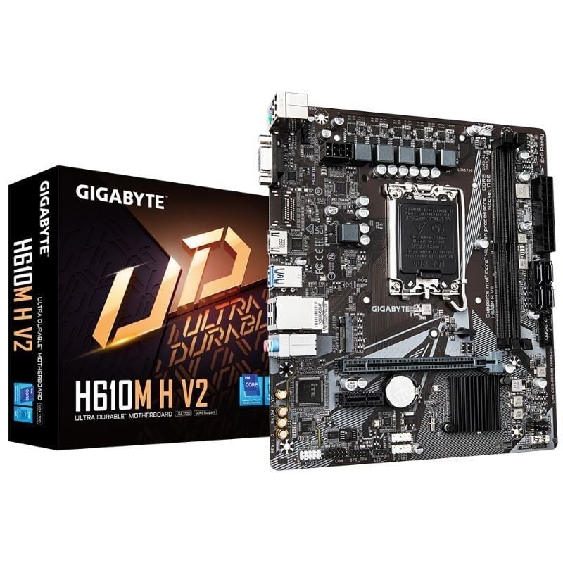 Placa Base Gigabyte H610M H V2 Socket 1700/ DDR5/ PCIe 4.0/ Micro ATX