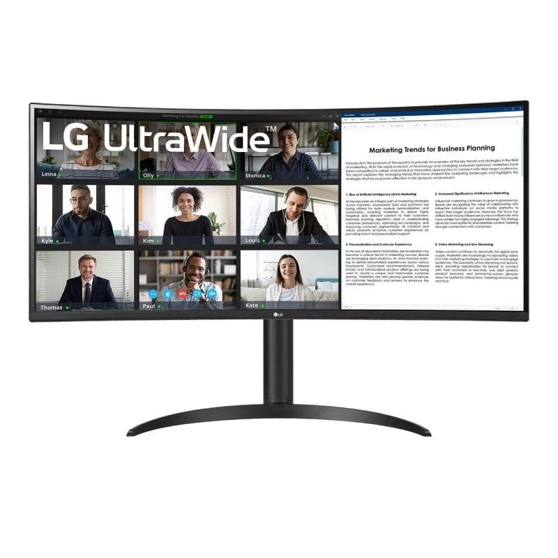 Monitor Profesional Ultrapanorámico LG 34WR55QC-B 34'/ WQHD/ Regulable en altura/ Negro