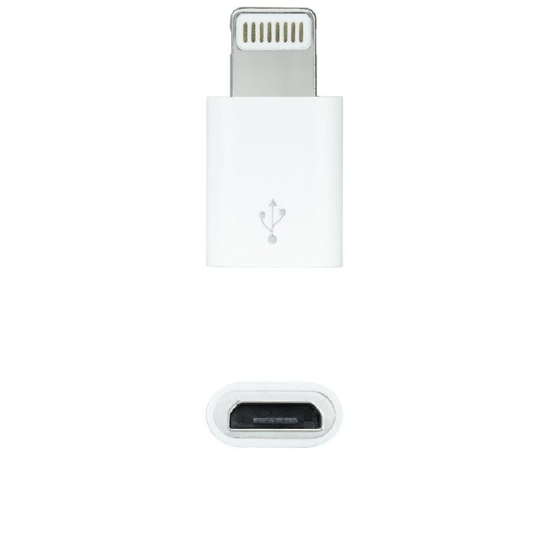 Adaptador Micro USB 2.0 Lightning Nanocable 10.10.4100/ Micro USB Hembra - Lightning Macho/ Blanco