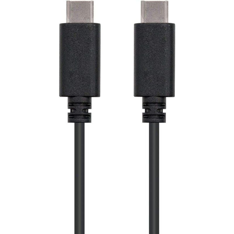 Cable USB 2.0 Tipo-C Nanocable 10.01.2302/ USB Tipo-C Macho - USB Tipo-C Macho/ 2m/ Negro