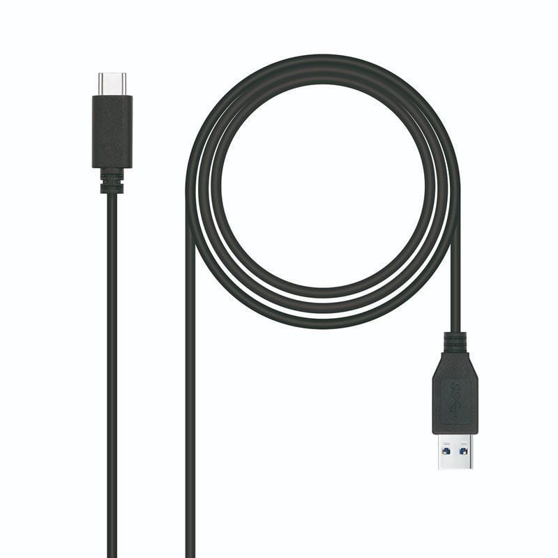 Cable USB 3.1 Nanocable 10.01.4000/ USB Tipo-C Macho - USB Macho/ 50cm/ Negro