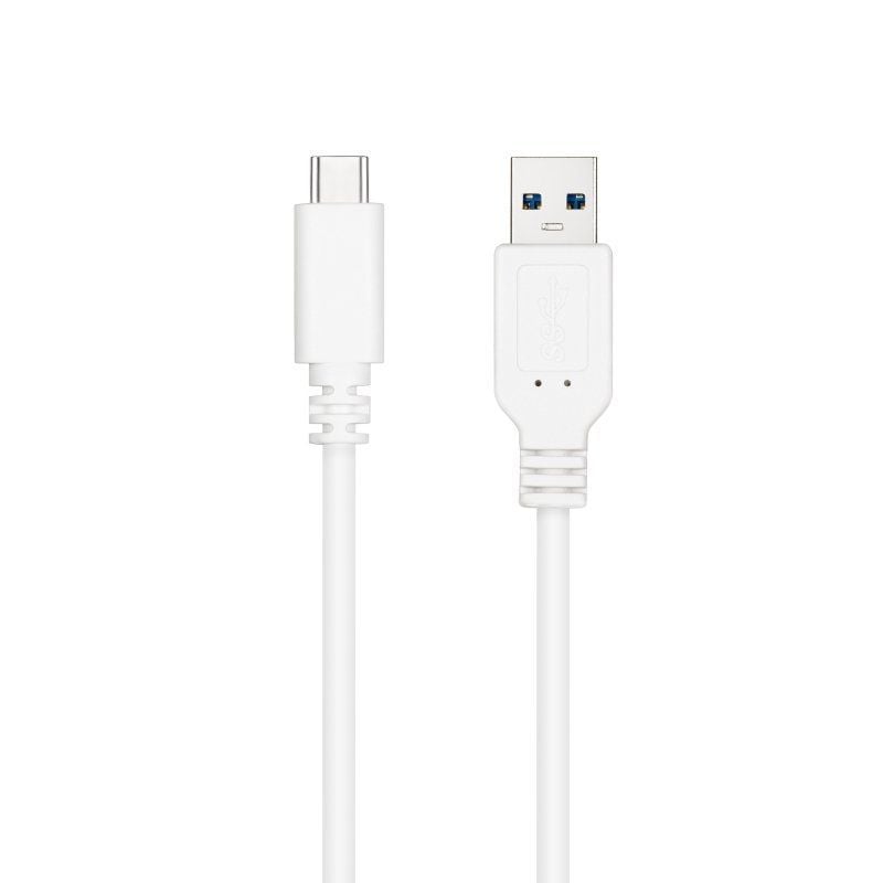 Cable USB 3.1 Nanocable 10.01.4001-W/ USB Tipo-C Macho - USB Macho/ 1m/ Blanco