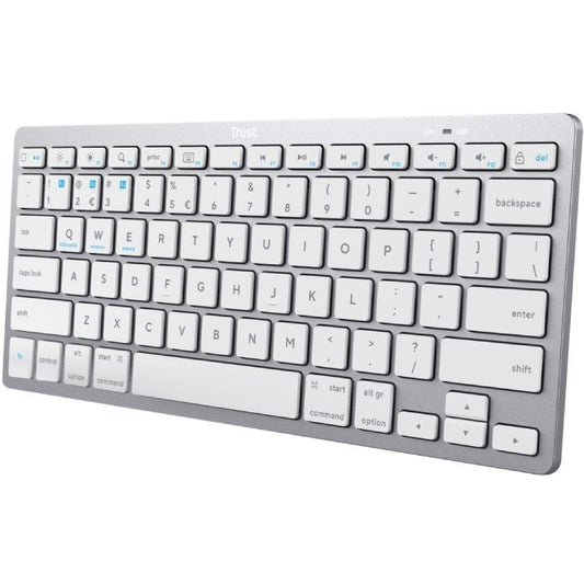 Teclado Compacto Inalámbrico por Bluetooth Trust 24654/ Plata