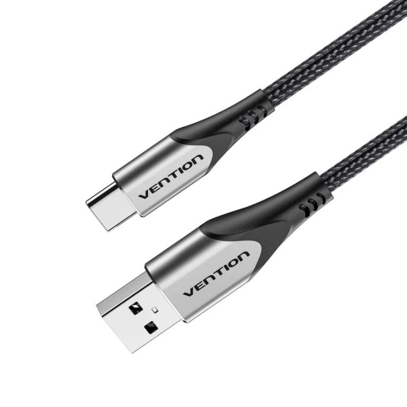 Cable USB 2.0 Tipo-C Vention CODHC/ USB Macho - USB Tipo-C Macho/ Hasta 60W/ 480Mbps/ 25cm/ Gris