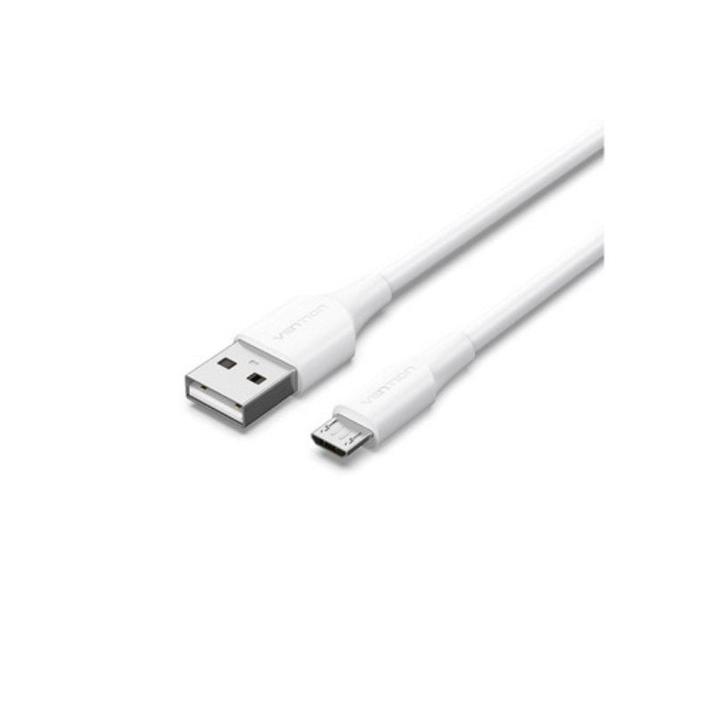 Cable USB 2.0 Vention CTIWH/ USB Macho - MicroUSB Macho/ Hasta 60W/ 480Mbps/ 2m/ Blanco