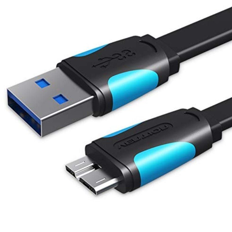 Cable USB 3.0 Vention VAS-A12-B050/ MicroUSB Macho - USB Macho/ 10W/ 5Gbps/ 50cm/ Azul y Negro